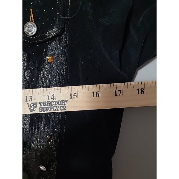 Y2K Vintage Agaci Too Corduroy Fitted Blazer Jacket Crop Gliltter Embellished - Picture 3 of 16